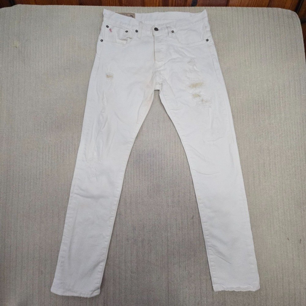 Polo Ralph Lauren Sullivan Slim Jeans Mens 31x32 White Straight Leg Denim Pants